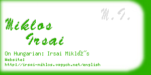 miklos irsai business card